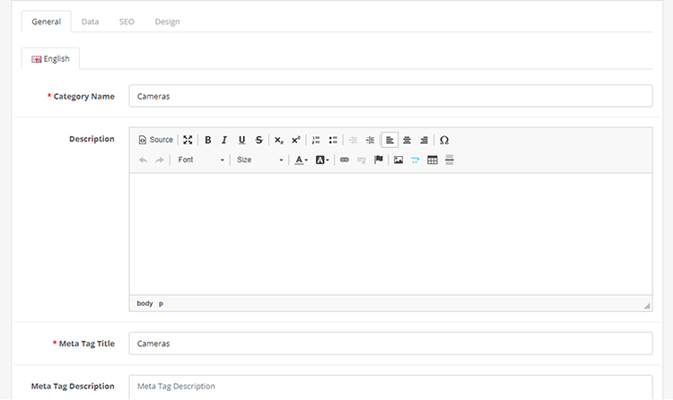 ckeditor of Opencart 4