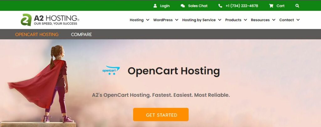 a2 hosting, one of the best host for Opencart