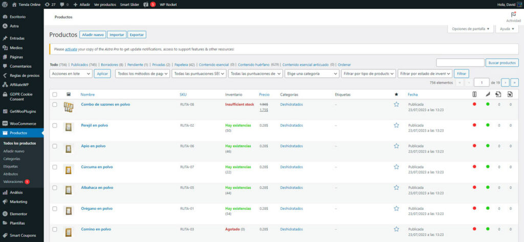 woocommerce interface