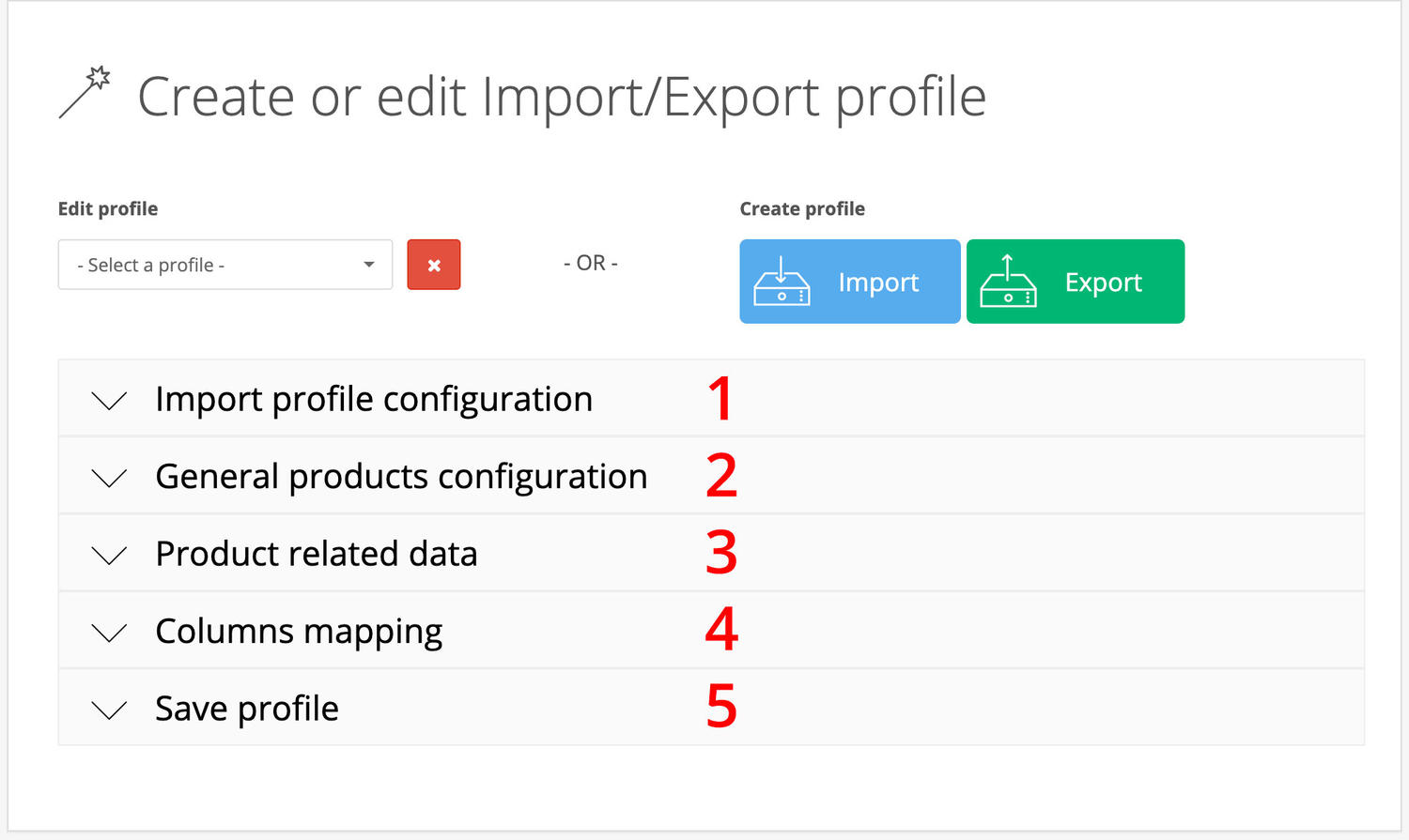 Import Export PRO import profile example